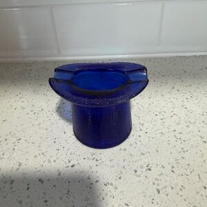 Vintage Cobalt Blue Glass Ashtray